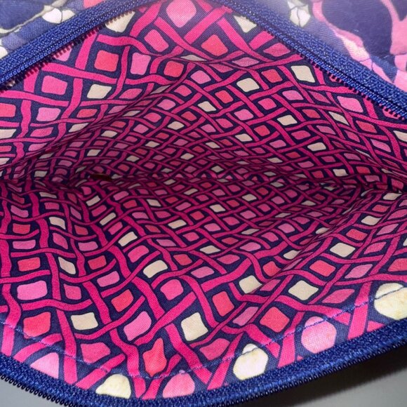 Vera Bradley Triple Zip Hipster crossbody in the retired Katalina Pink pattern. - Picture 7 of 14